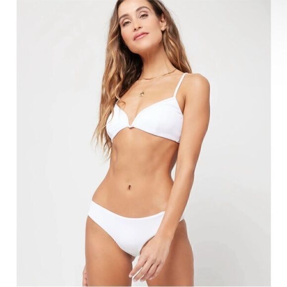 L*Space NWT Eco Chic Econyl® Helena Bikini Top In White Size Small - Picture 5 of 11